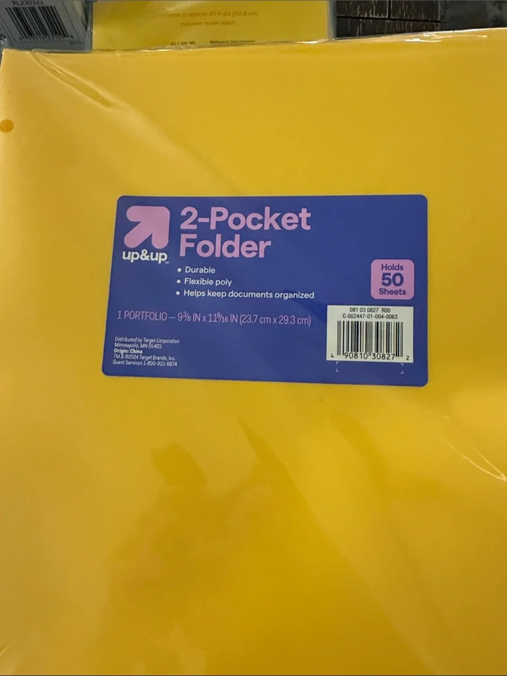 up & up 2-Pocket Folder in Bright Yellow